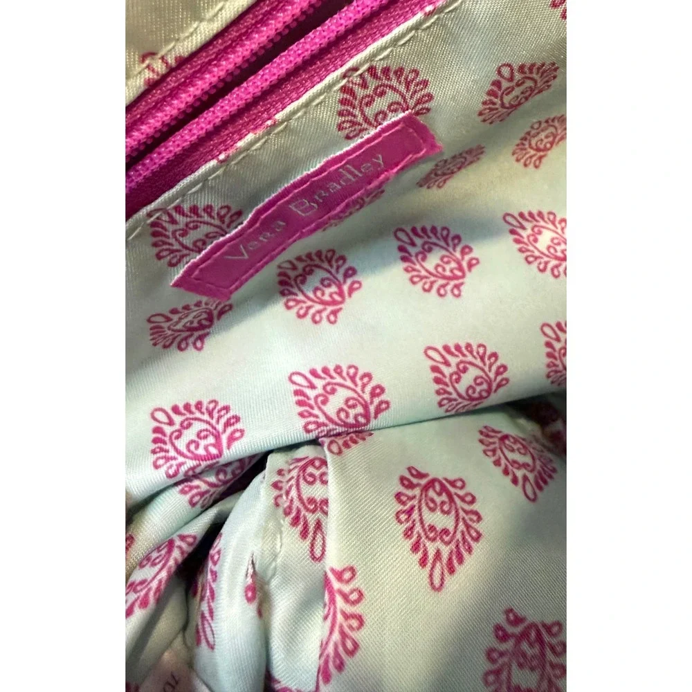 Vera Bradley Floral‎ Quilted Crossbody Bag Pink Trim 22810-179 Multi Color